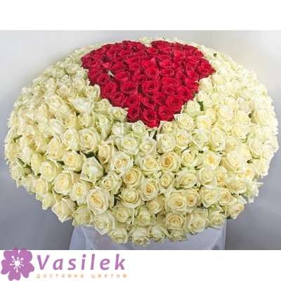 Корзина "Сердце из 501 розы"