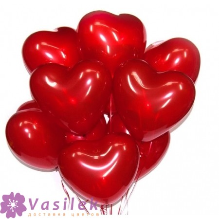 11 сердец из фольги